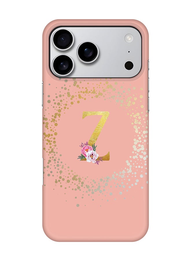 Stylizedd For iPhone 17 Pro Max,Case, [Compatible with MagSafe] Magnetic cover Slim fit Protection Matte, - Custom Monogram Floral - Z  (Rose Pink )