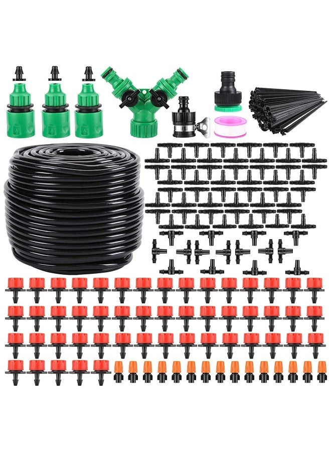 Generic Automatic Garden Irrigation System - 164FT Drip Irrigation Kit with 200 Pack 1/4" Blank Distribution Tubing for Efficient Watering in Gardens, Patios, Greenhouses, Flower Beds, and Lawns. - Image 1