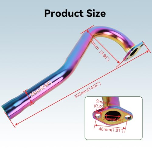 XIKOBY CT100U Exhaust Header Pipe Kit Compatible with Mini Bike GMB100 Coleman Massimo MB100 Rascal Lite Predator 79cc 98cc 99cc 3.0HP 154F Engine Parts Colorful - Image 5
