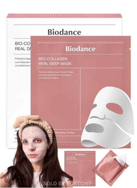 BIODANCE Bio-Collagen Real Deep Mask Hydrating Overnight Mask Pore Minimizing Elasticity Improvement 4Pcs