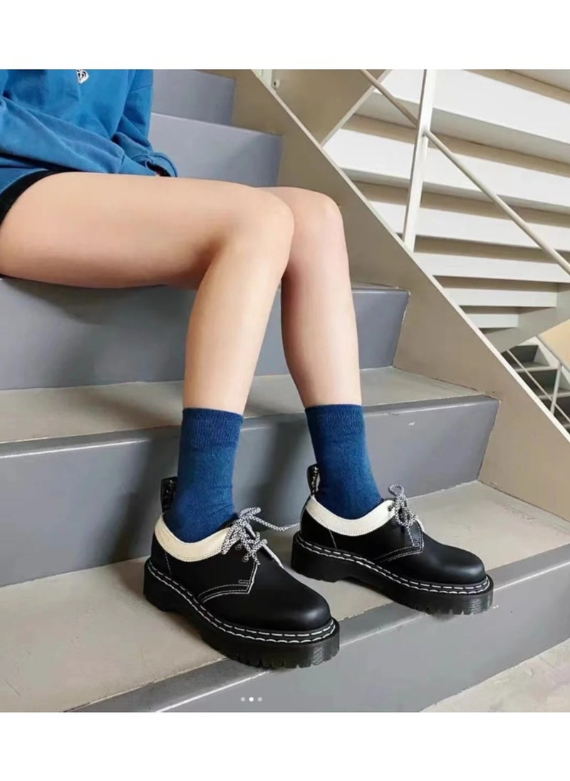 Loquat - Platform Doc Martens Low Top Casual Shoes Leather - Image 1