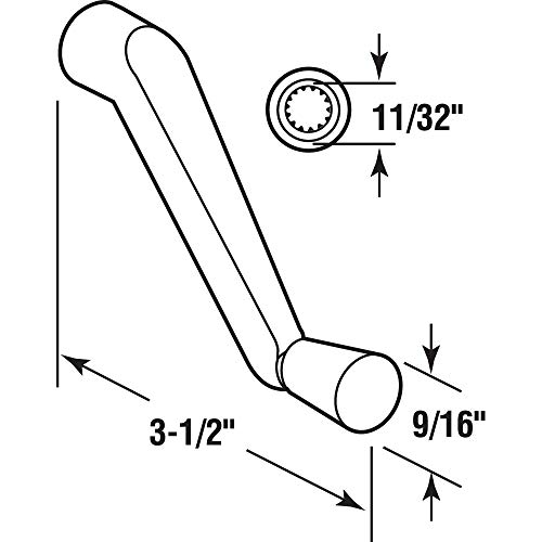 Prime-Line H 4320 Casement Operator Crank Handle with 11/32 In. Bore, White (2 Pack) - Image 2