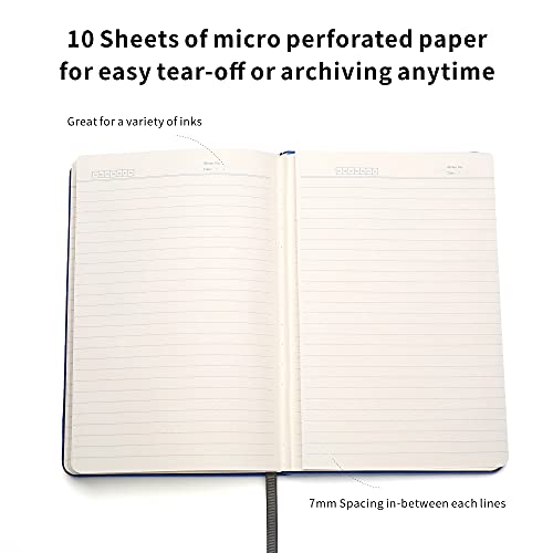 Deziliao Lined Journal Notebooks with Pen Loop, Hardcover Notebook Journal for Work, 100Gsm Premium Thick Paper with Inner Pocket, Medium 5.7"x8.4", （Blue, Ruled） - Image 5