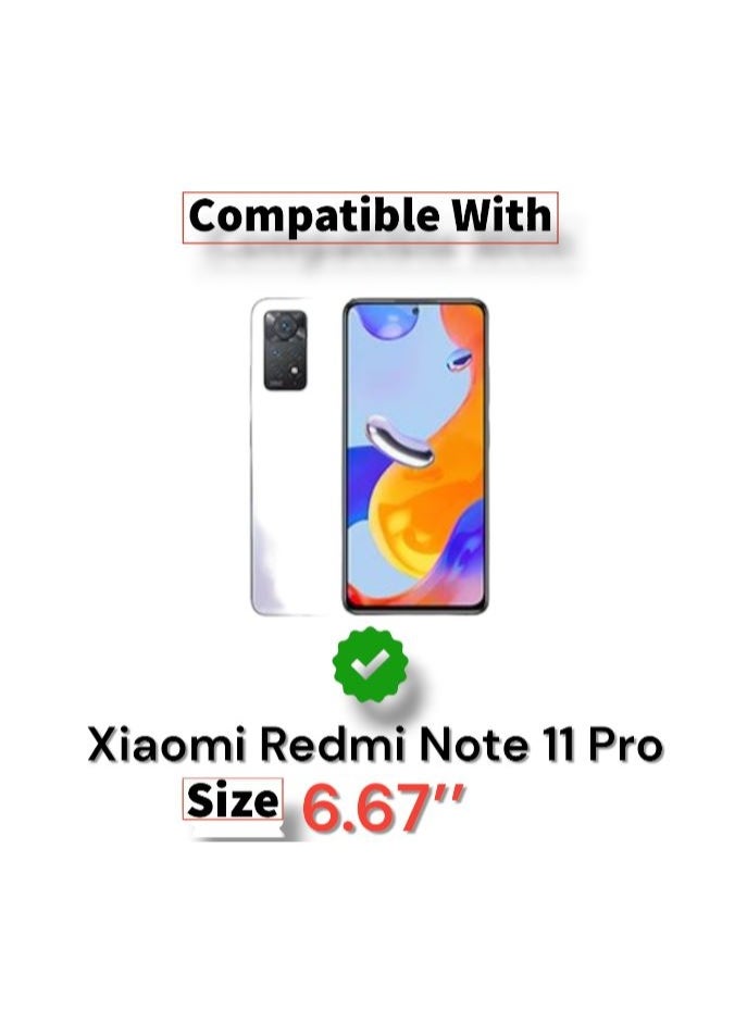 For Xiaomi Redmi Note 11 Pro Two-line design Flip Leather Wallet Card Slot Case with Kickstand,Strap Magnetic Closure,Included Internal Tpu Silicone Case,Compatible with Xiaomi Redmi Note 11 Pro (6.67'') (Blue)