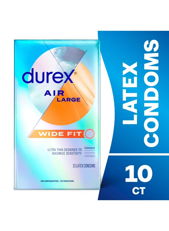 Air Large Wide Fit Ultra-Thin Latex Condoms 10 Pcs