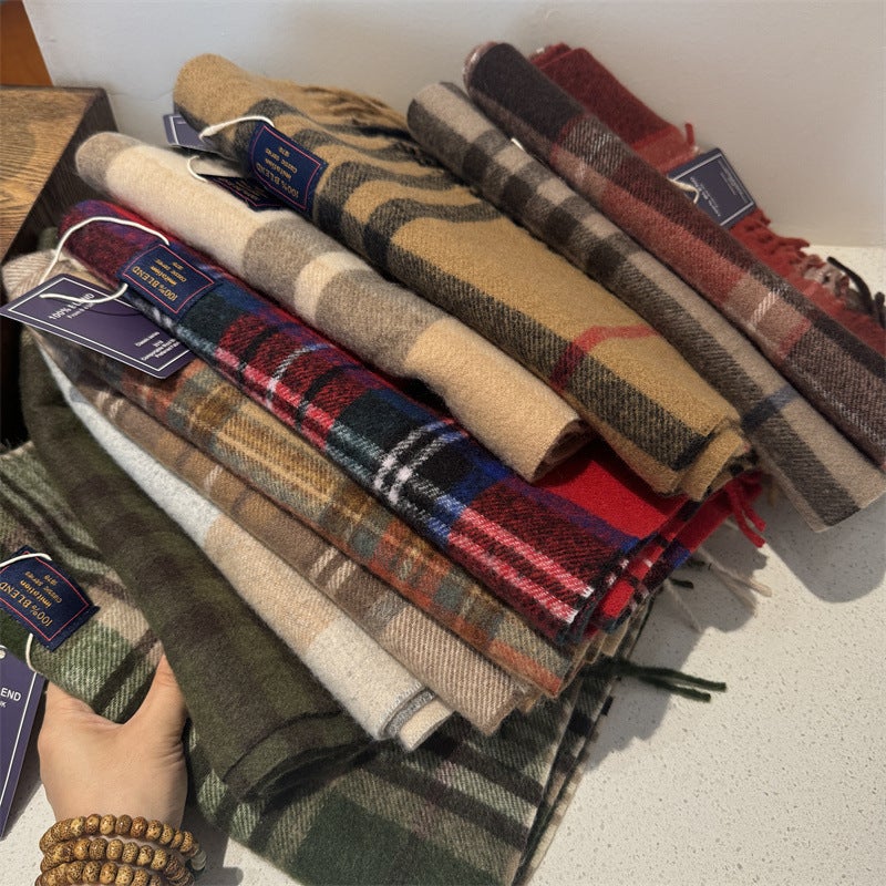 British Classic Australian Cashmere Plaid Light Luxury Scarf Unisex Couple's Autumn and Winter Warm Scarf - Image 2