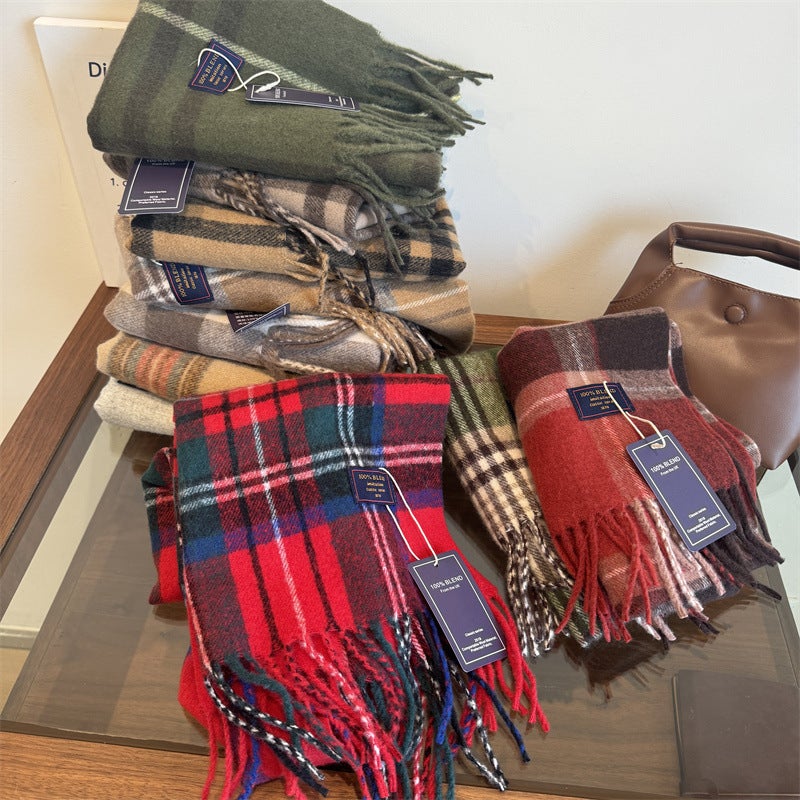 British Classic Australian Cashmere Plaid Light Luxury Scarf Unisex Couple's Autumn and Winter Warm Scarf - Image 3