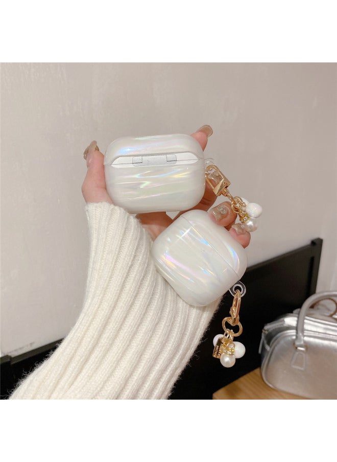 Generic - For Apple Airpods Pro2 Generation Bluetooth Headset Protective Case Colorful Cloud Colorful Shell Pattern 4 Generation Earphone Case 3-Color:Xiangyun Colorful Earphone Case + Color-plated Love Pendant-Applicable Models:For Apple Airpods Pro - Image 1