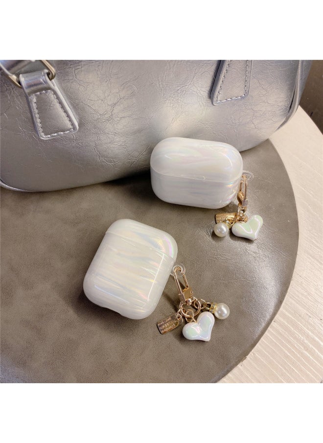 Generic - For Apple Airpods Pro2 Generation Bluetooth Headset Protective Case Colorful Cloud Colorful Shell Pattern 4 Generation Earphone Case 3-Color:Xiangyun Colorful Earphone Case + Color-plated Love Pendant-Applicable Models:For Apple Airpods Pro - Image 1