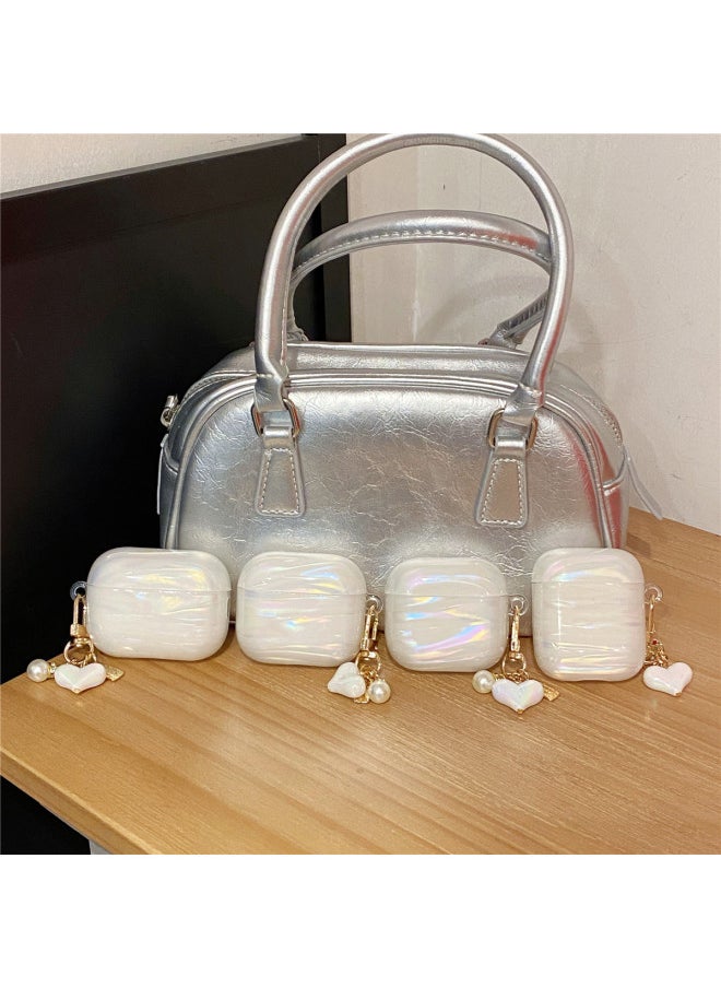 Generic - For Apple Airpods Pro2 Generation Bluetooth Headset Protective Case Colorful Cloud Colorful Shell Pattern 4 Generation Earphone Case 3-Color:Xiangyun Colorful Earphone Case + Color-plated Love Pendant-Applicable Models:For Apple Airpods Pro - Image 1
