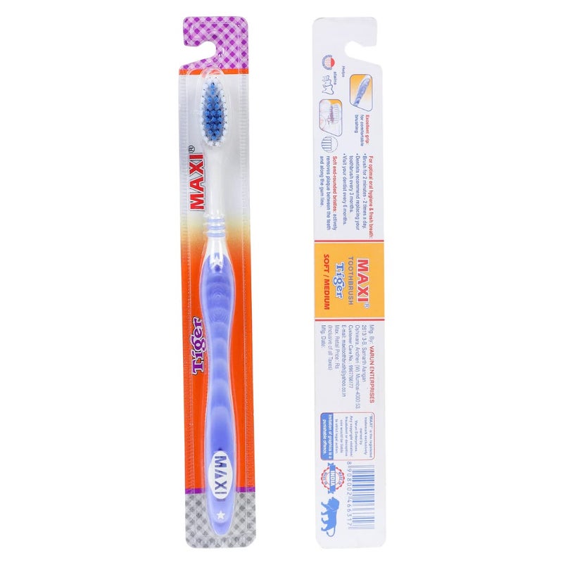 MAXI Tiger Soft Bristles Toothbrush, Multicolor (Pack of 12) - Image 4