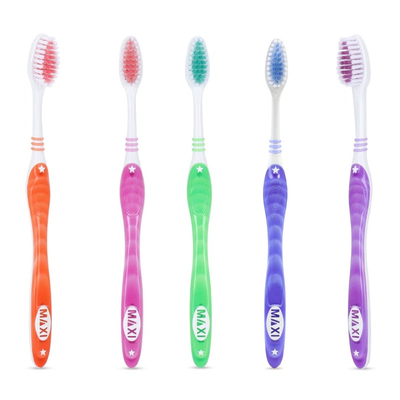 MAXI Tiger Soft Bristles Toothbrush, Multicolor (Pack of 12) - Image 1