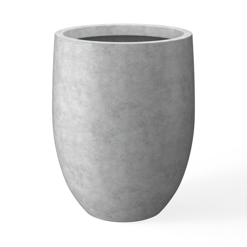 Kante 217 H Natural Concrete Tall Planter Large Outdoor Indoor Decorative Pot with Drainage Hole and Rubber Plug Modern Round Taper Style for Home and Patio