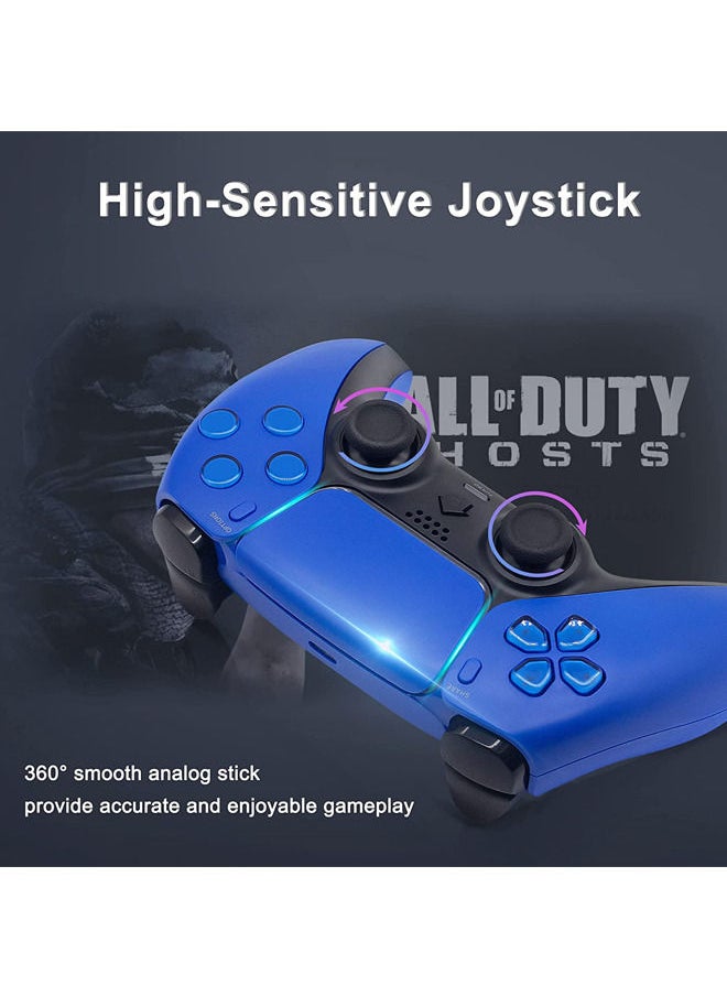 Rock Pow - Wireless Controller for PS4, BRHE Replacement Remote Gamepad Gaming Joystick Dual Shock/Touch Pad/ Built-in Speaker with Type-C Cable for Playstation 4/Pro /Slim /PC Blue - Image 1