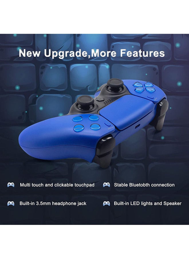 Rock Pow - Wireless Controller for PS4, BRHE Replacement Remote Gamepad Gaming Joystick Dual Shock/Touch Pad/ Built-in Speaker with Type-C Cable for Playstation 4/Pro /Slim /PC Blue - Image 1
