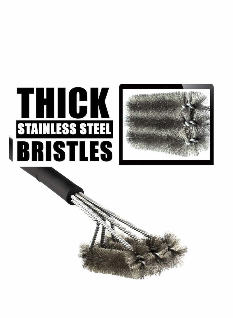 SYOSI Grill Brush 2 in 1 BBQ Grill Brush with 304 Stainless Steel Spatula Durable Woven Bristles Outdoor and Camping Grill Brush Perfect for Charcoal Grill Gas Grill and Electric Grill - Image 3