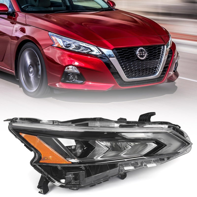 Huray LED Headlight Assembly Fit for Nissan Altima 20192022 RH Projector Headlamp wLED DRL OE Style Replacement for NI2503266 Right Passenger Side