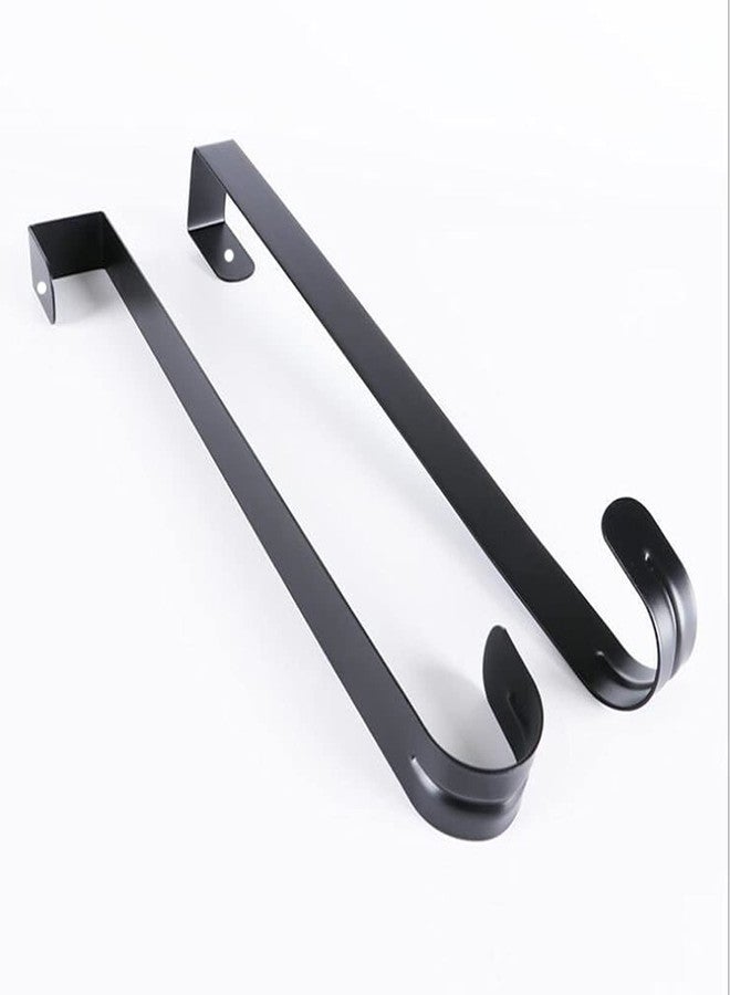 GIRCSS 10" Wreath Hanger, Metal Hooks for Front Door Christmas Decoration, Over The Door Hooks Black - Image 5