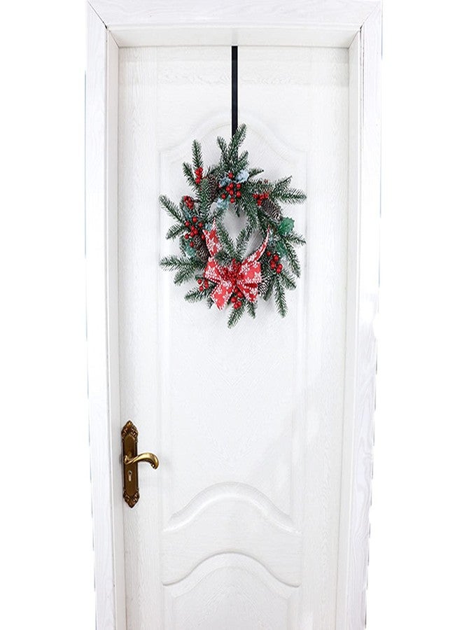 GIRCSS 10" Wreath Hanger, Metal Hooks for Front Door Christmas Decoration, Over The Door Hooks Black - Image 3