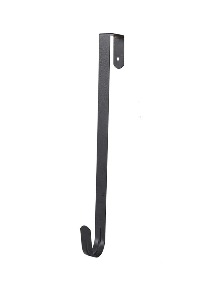 GIRCSS 10" Wreath Hanger, Metal Hooks for Front Door Christmas Decoration, Over The Door Hooks Black - Image 2