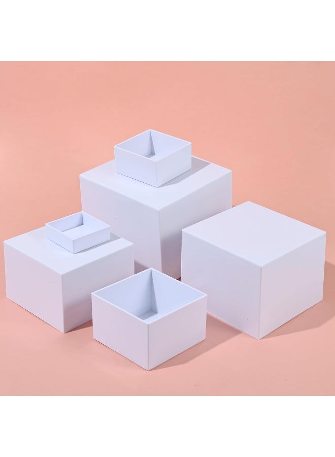 TPGP Buffet Risers, 6 Pcs Large White Acrylic Food Risers, Dessert Table Display Set for Buffet Table, Acrylic Display Stands for Catering Dessert Jewelry Figures Show - Image 3