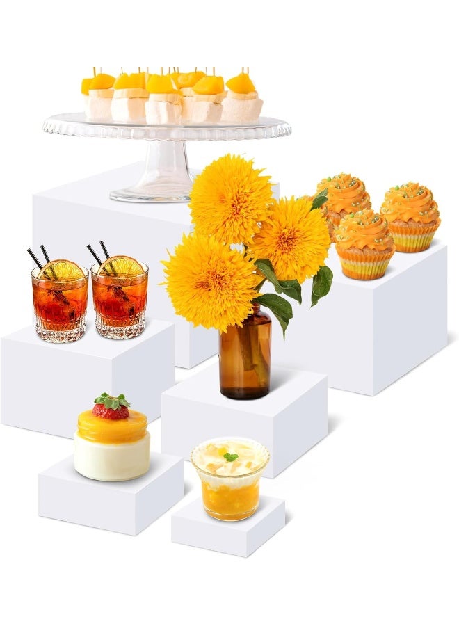 TPGP Buffet Risers, 6 Pcs Large White Acrylic Food Risers, Dessert Table Display Set for Buffet Table, Acrylic Display Stands for Catering Dessert Jewelry Figures Show - Image 1