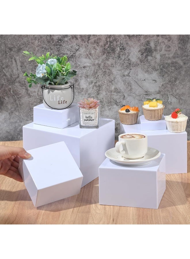 TPGP Buffet Risers, 6 Pcs Large White Acrylic Food Risers, Dessert Table Display Set for Buffet Table, Acrylic Display Stands for Catering Dessert Jewelry Figures Show - Image 2