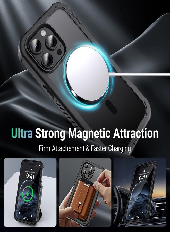 jaroco Magnetic for iPhone 14 Pro Case, [Compatible with MagSafe][Military Grade Drop Protection][Heavy Duty Protection][Non-Slip][Shockproof] 2-Layer Durable Bumper Phone Case 6.1''-Black - Image 3