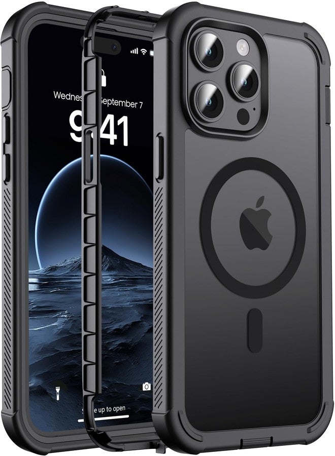 jaroco Magnetic for iPhone 14 Pro Case, [Compatible with MagSafe][Military Grade Drop Protection][Heavy Duty Protection][Non-Slip][Shockproof] 2-Layer Durable Bumper Phone Case 6.1''-Black - Image 1