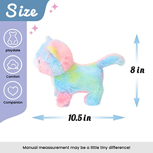 Hopearl Walking Cat Interactive Electronic Pet Singing Kitty Toy Remote Control Leash Animated Musical Kitten Miaow Wagging Tail Touch Recognition Gifts for Toddlers Birthday Rainbow 105 - Image 5