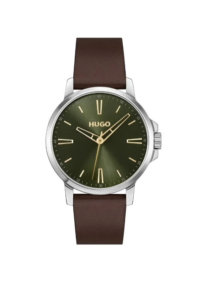 هوجو Quartz Movement analog Watch Leather Strap