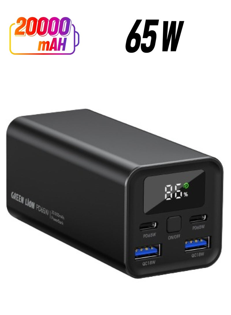 Green Lion Turbo Power Bank 20000mAh - Black - Image 1