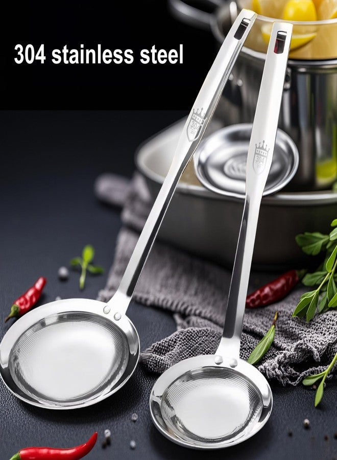 aeloer Fine Mesh Stainless Steel Sieve Colander(2 Pack, Large+Small), Mesh Strainer for Cooking Oil, Skimmer Spoon Filte Grease Foam, Food Strainer Kitchen Gadgets - Image 2
