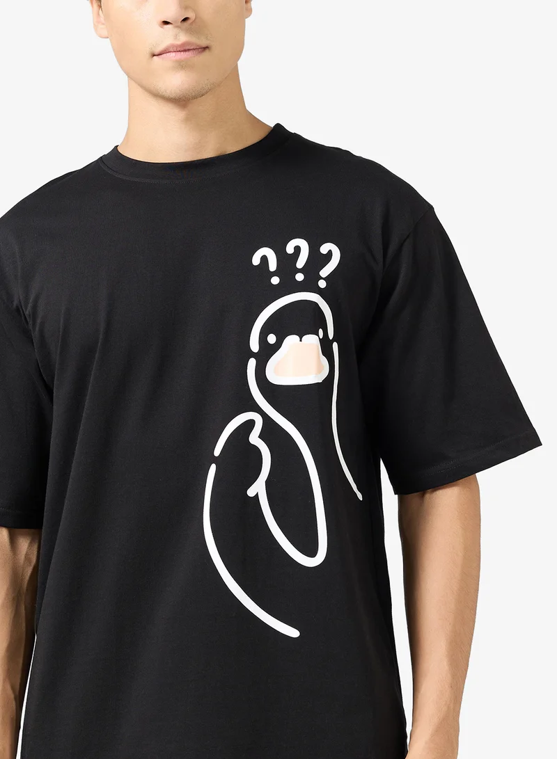 Seventy Five Graphic Print Oversized T-Shirt