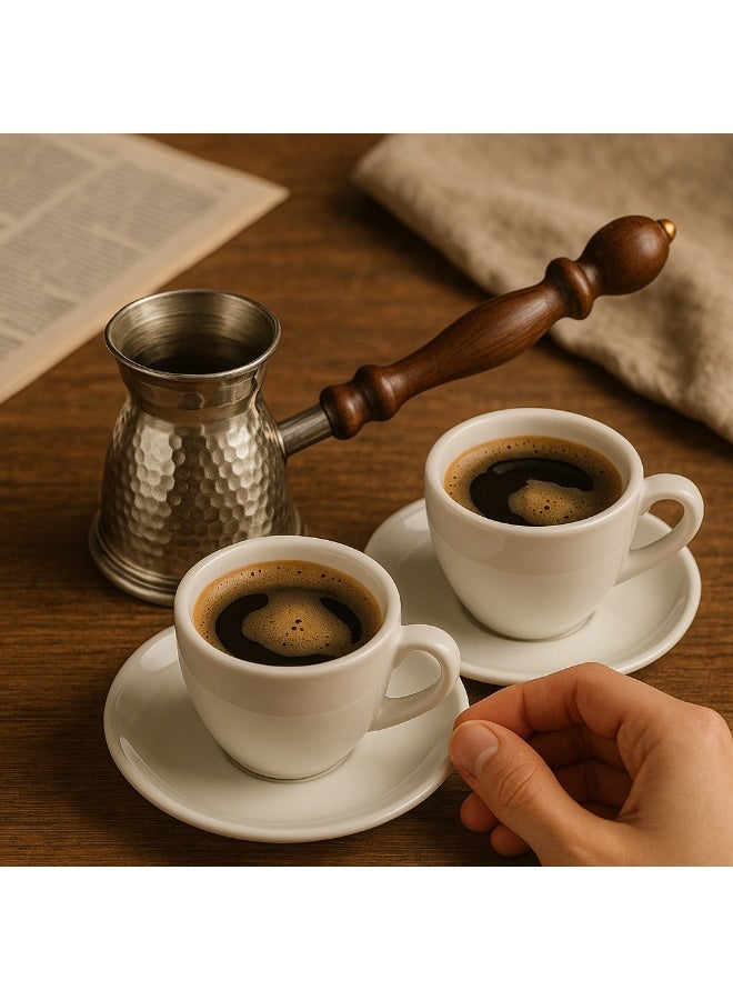 Dania ☕✨ Indian Silver Copper Coffee Pot (Rakweh) – 8.5 cm – Serves Two Cups - Image 1