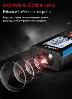 إس إن دي واي المحمولة المحمولة الليزر الرقمية الليزر rangefinder الشريط المدى مكتشف مع M / in / Ft وحدة التبديل شاشة LCD بإضاءة خلفية قياس المسافة فيثاغورس المنطقة والحجم  - Image 2