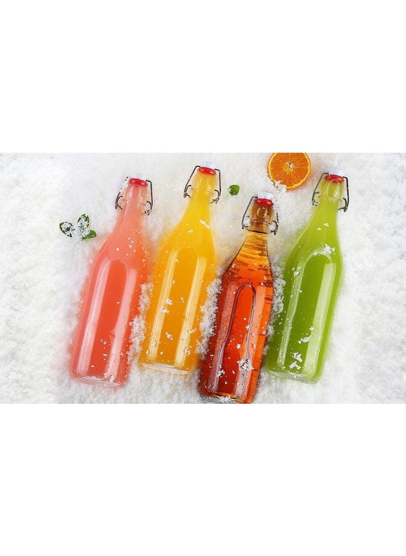 JARXCOS - JARXCOS Swing Top Glass Bottles with Plastic Caps 500 ML Clear Glass Bottle for Kombucha Fermenting Beer Brewing Juicing Wine and Milk Set of 6 - Image 1