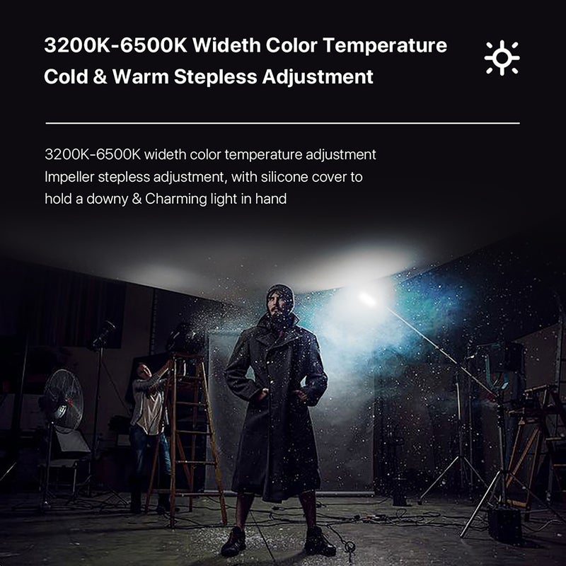 مصباح فيديو LED مصغر ذو درجة لونية مزدوجة VIJIM VL120 3200 كلفن-6500 كلفن - مصباح تعويض فوتوغرافي قابل للتعديل وبنسبة CRI95+ وبطارقة شحن داخلية مع غلاف سيليكون ومحول محاور حادة باللون - Image 2