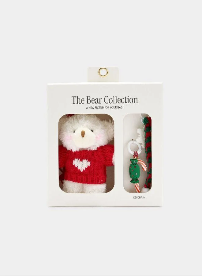 بارفوا تميمة سلسلة المفاتيح عيد الميلاد - مجموعة الدب