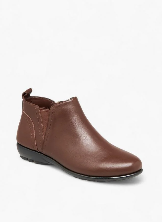 Le Confort Textured Slip-On Ankle Boots with Block Heels