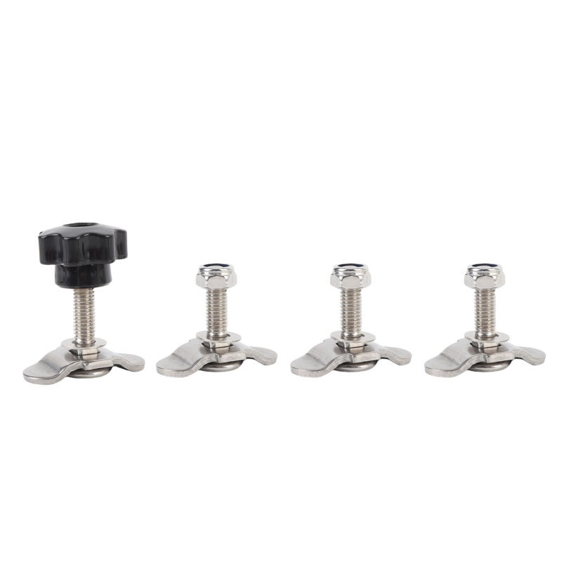 L Track Tie Down Fittings 4-Pack Stainless Steel - 5500 Lbs Breaking Strength L Track Fasteners for Truck Trailer RV ATV Cargo Control - Image 2