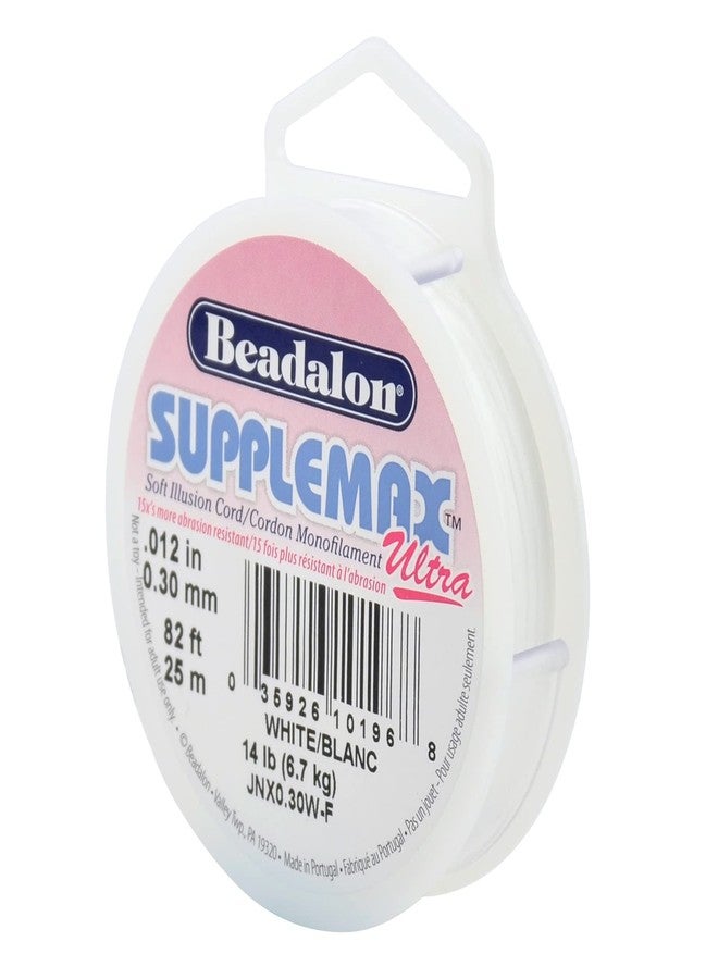 بيدالون خيط خرز Beadalon SuppleMax Ultra Illusion، 0.30 مم / 0.012 بوصة، خيط أحادي أبيض، 25 متر / 82 قدم - Image 1