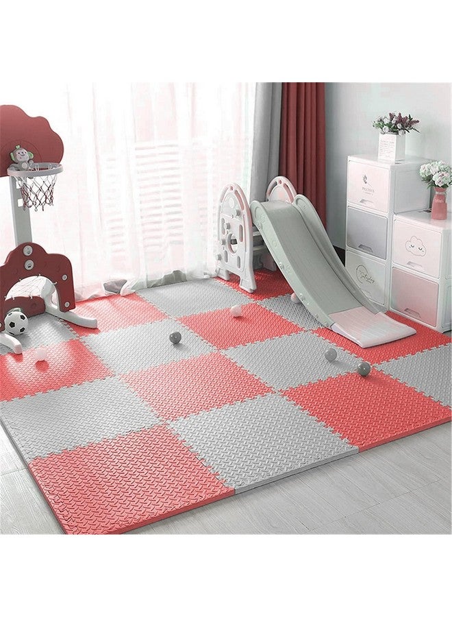 سيجناترون سجادة تمارين ألغاز للأطفال من سيجناترون، 9 قطع، بمساحة 36 قدمًا مربعًا، مع بلاط متشابك من إسفنج إيثيلين فينيل أسيتات، وأرضيات واقية للمكتب والمنزل والمدرسة وصالة الألعاب الرياضية (أحمر - رمادي) - Image 2