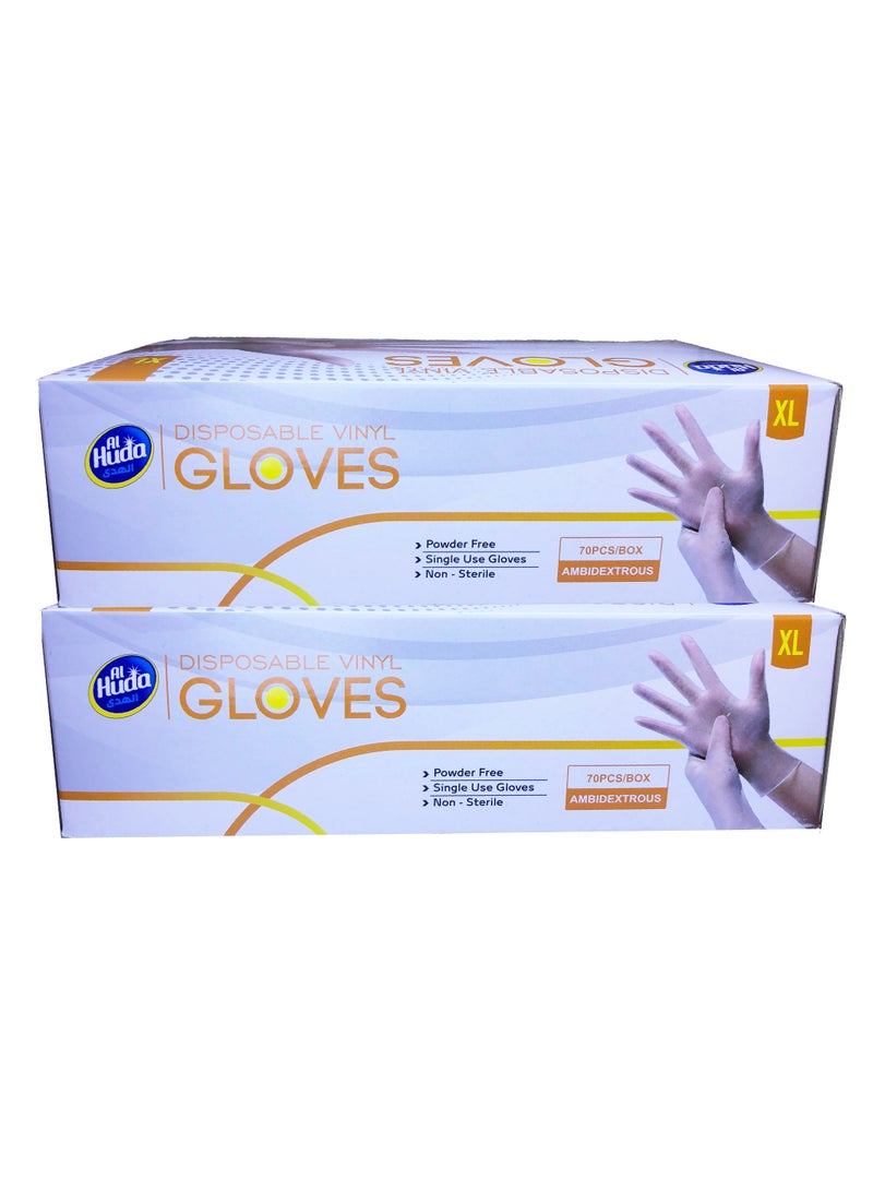 Alhuda Al-Huda X-Large set of transparent gloves two boxes - Image 1