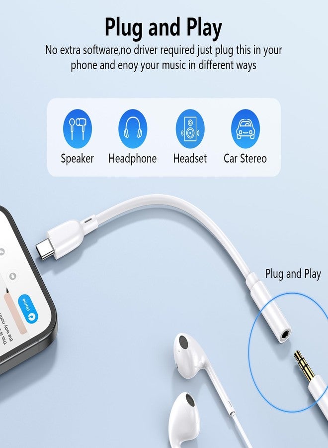 ANDHOT USB C iPhone 16 Headphone Jack Adapter, USB C to 3.5MM Headphone Audio Adapter Dongle Cable Cord for iPhone 17/17 Pro Max/17 Air/16e/16 Pro Max/16 Plus/15/15 Pro Max/Plus,Samsung S25 S24 A17 A16 A36 - Image 3
