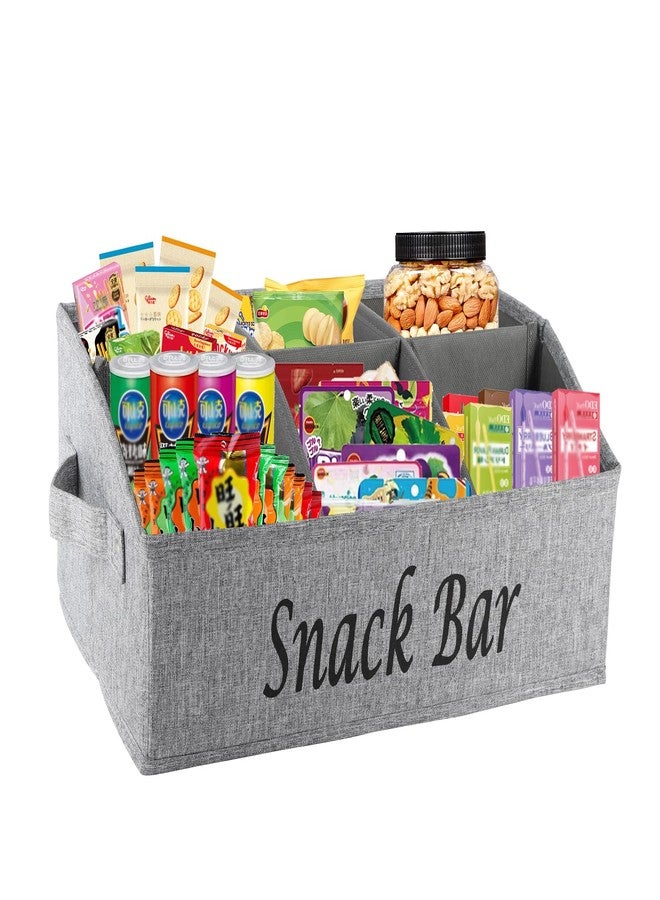 Xbopetda Snack Organizer for Countertop, Fabric Snack Organizer with Handles, 6 Compartment Snack Box Container Snack Basket, Snack Bar Station Organizer, Kitchen Cabinet Pantry Organizer and Storage - Image 1