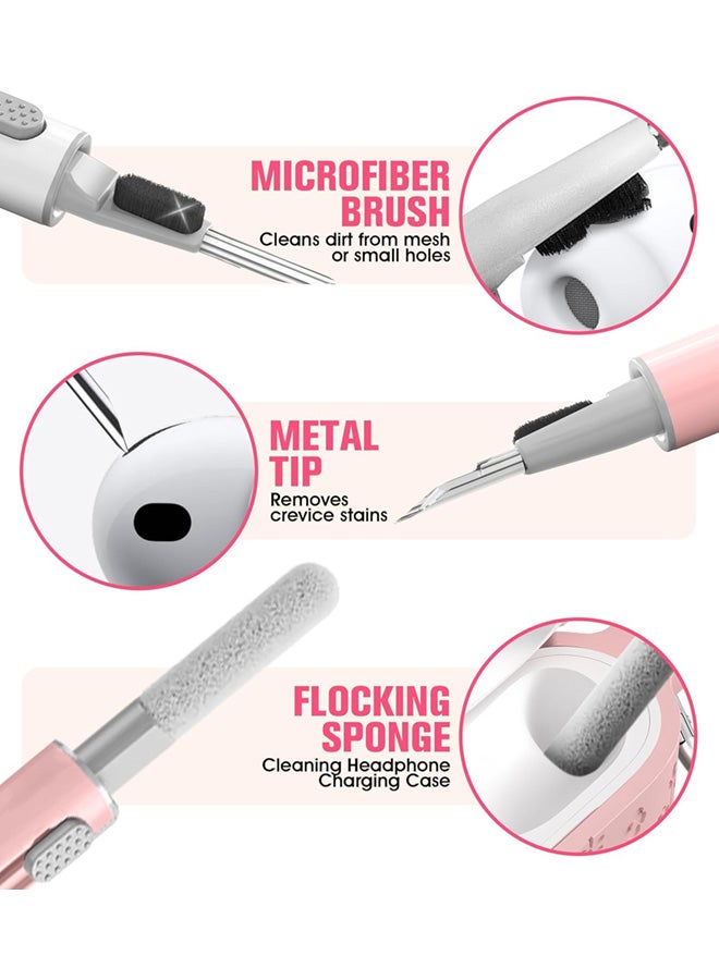 SJet AirPods Pro 3 2025 Case with Cherry Blossom Keychain and Cleaning Kit, Soft Silicone Protective Flower Engraved with AirPod Pro 3 Case Cover(Pink) - Image 3