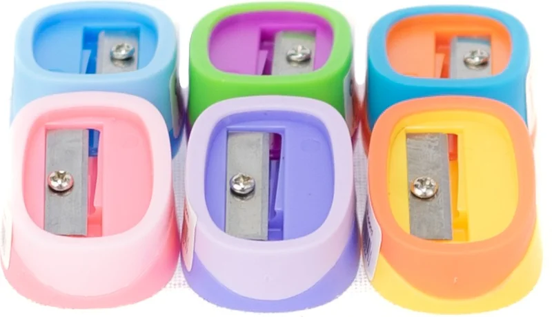 اوبلاند Stationery Pencil Sharpener Practical Manual Useful Stainless Durable Different Colors 6 Pieces