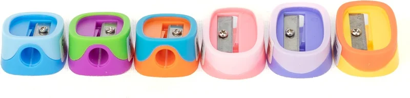 اوبلاند Stationery Pencil Sharpener Practical Manual Useful Stainless Durable Different Colors 6 Pieces