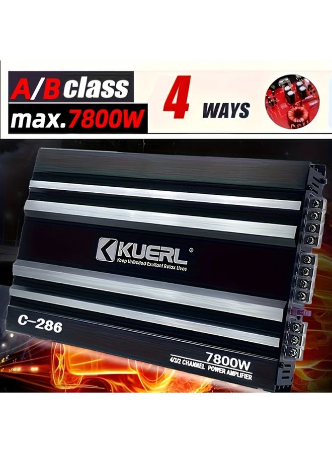 7800W 4 Channel AB Class Car Amplifier C-286 For Speakers Subwoofer Stereo Sound - Image 1
